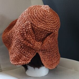 Women’s Woven Sun Hat - Rust Orange